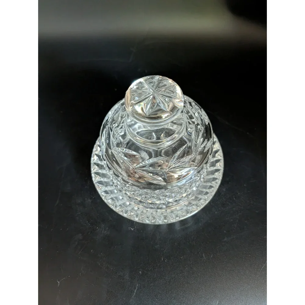 Vintage Galway Irish Crystal Butter Dish Diamond Cut